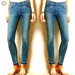 Anthropologie Pilcro Letterpress High-Rise EUC Skinny Raw Hem Size 32